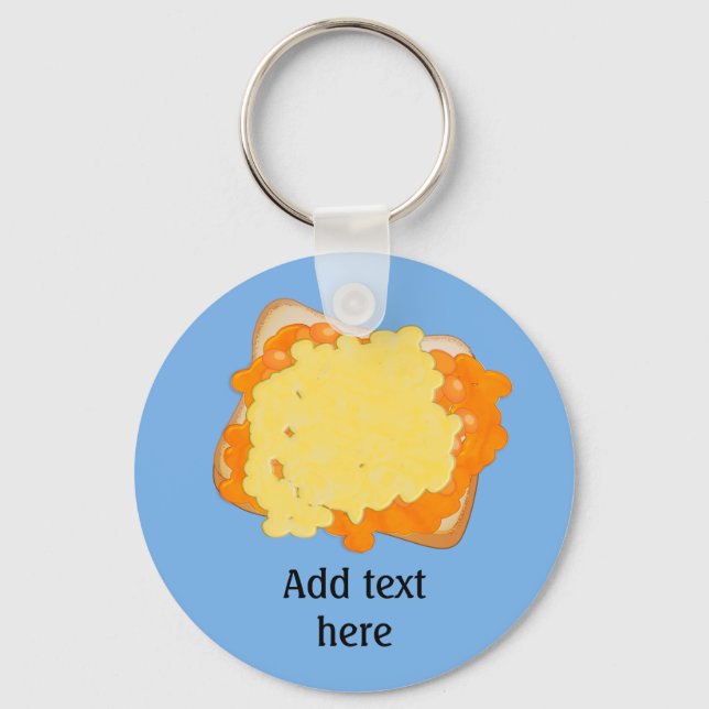 Cheesy Beano - baked bean & cheese customisable Key Ring (Front)