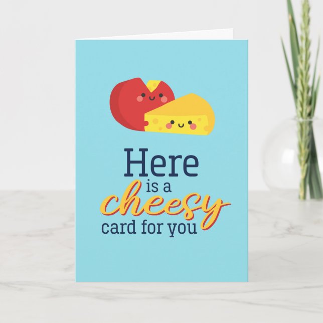 Cheesy Card Cute Cheese Pun Funny Valentine's Day (Front)