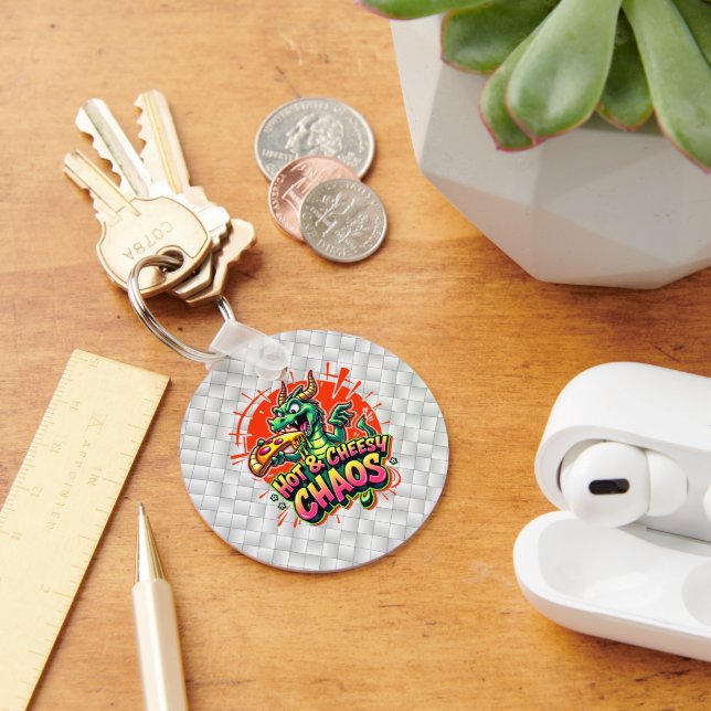 Cheesy Dragon Delight Key Ring (Desk)