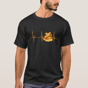 Cheesy Fried Snack Heartbeat EKG Pulse Mozzarella T-Shirt