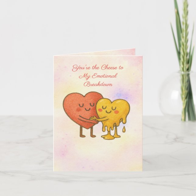 Cheesy Love & Laughs – Funny Greeting Card (Front)