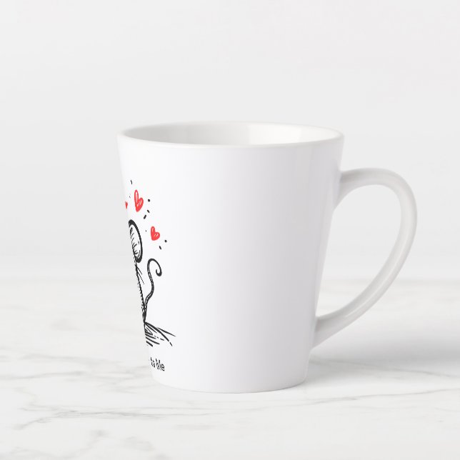 Cheesy Love Mouse Latte Mug (Right)
