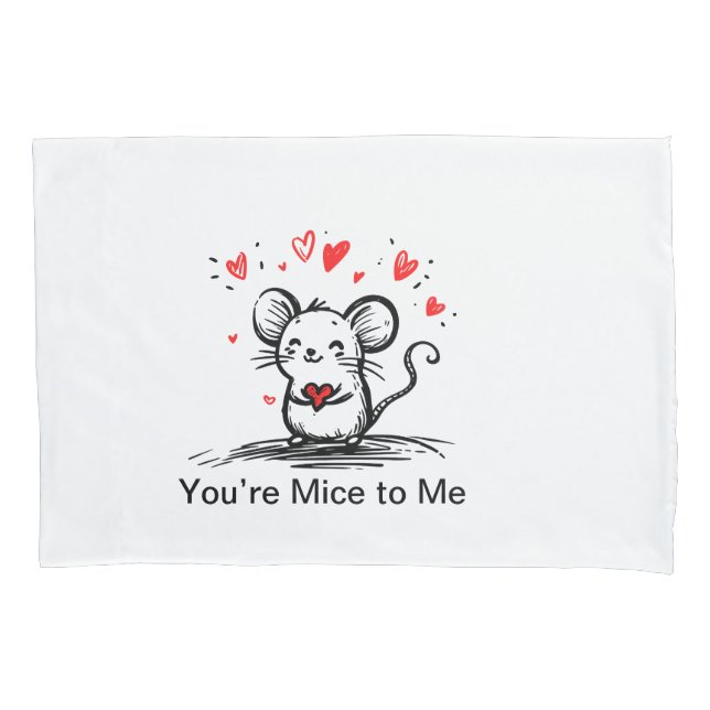 Cheesy Love Mouse Pillowcase (Front)