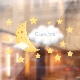 Cheesy Moon & Stars Personalised Fluffy Cloud Kids