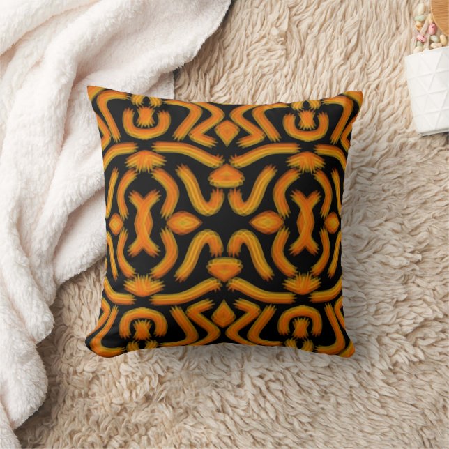 Cheesy Noodle Doodle Art Mirrored Image Pattern Cushion (Blanket)