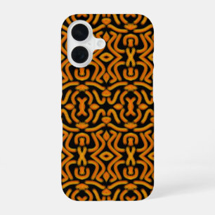 Cheesy Noodle Doodle Art Mirrored Image Pattern iPhone 16 Case
