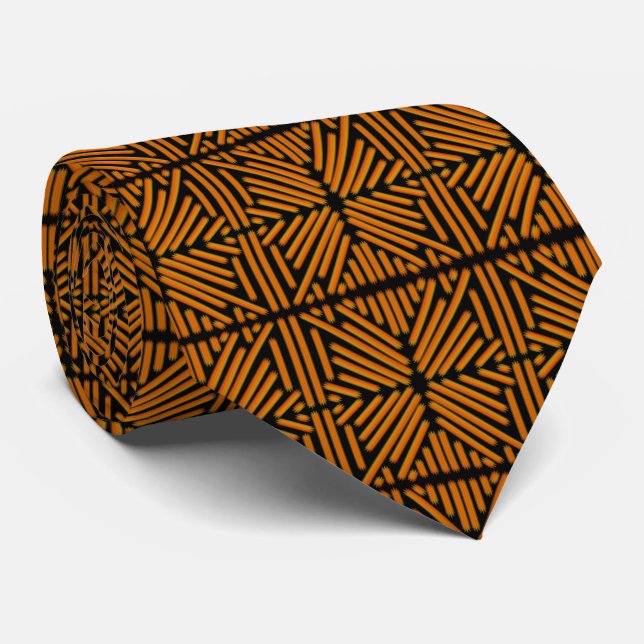Cheesy Noodle Doodle Art Symmetrical Lined Pattern Tie (Rolled)