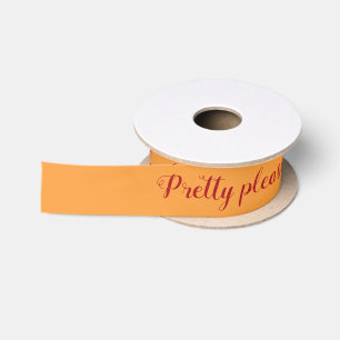 Cheesy Orange Personalised Message Satin Ribbon