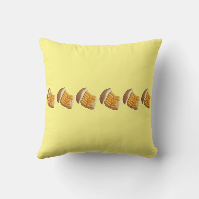Cheesy Puff Patterned Pillow. Cushion (Back)