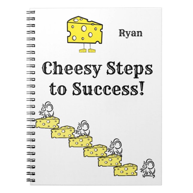 Cheesy Steps to Success Wrapping Paper Notebook (Front)