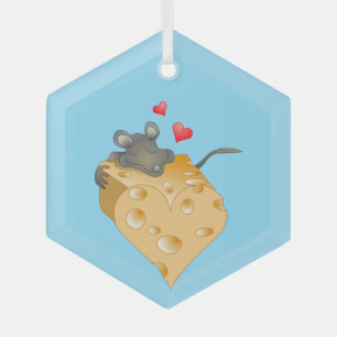Cheesy Valentine Ceramic Ornament