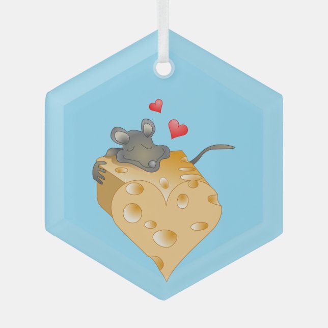 Cheesy Valentine Ceramic Ornament (Front)