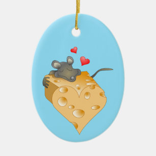Cheesy Valentine Ceramic Ornament
