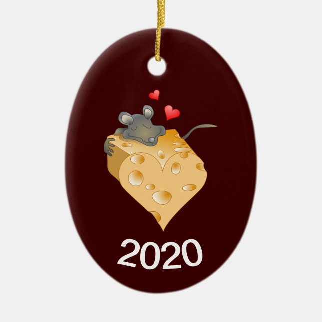 Cheesy Valentine Ceramic Tree Decoration (Front)