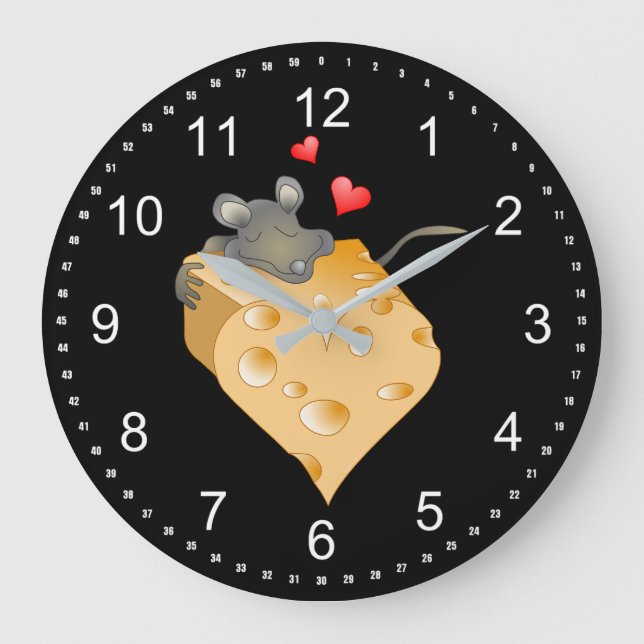 Cheesy Valentine Large Clock (Front)