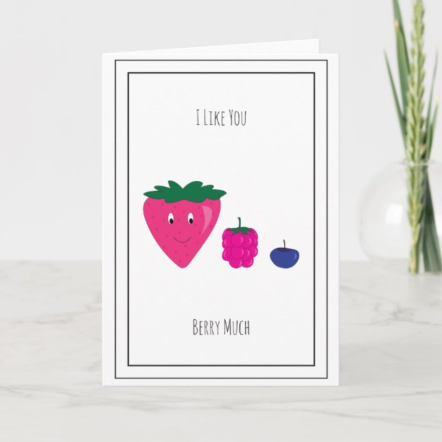 Cheesy Valentine's Day Card - Berries (Front)
