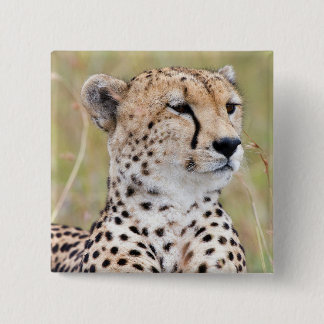 Cheetah 15 Cm Square Badge