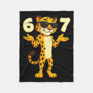 Cheetah 67 Meme Funny Kids Teens Gen Alpha Slang 6 Fleece Blanket