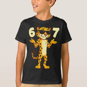 Cheetah 67 Meme Funny Kids Teens Gen Alpha Slang 6 T-Shirt