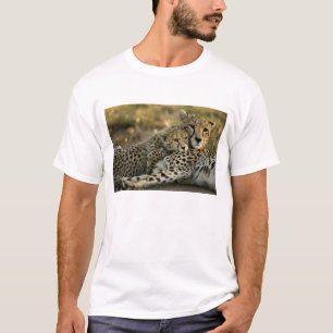 Cheetah, Acinonyx jubatus, with cub in the Masai 2 T-Shirt