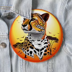 Cheetah African Feline Wild Animal 6 Cm Round Badge