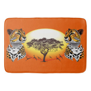 Cheetah African Feline Wild Animal Bath Mat