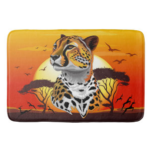 Cheetah African Feline Wild Animal Bath Mat