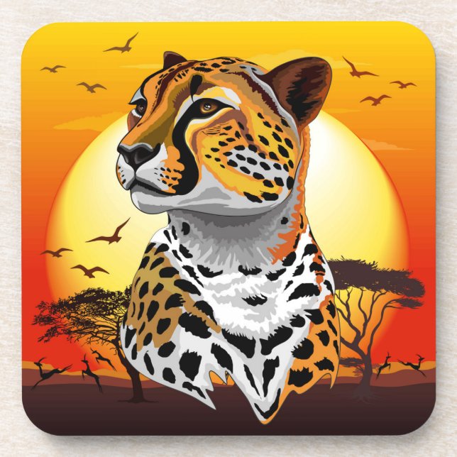 Cheetah African Feline Wild Animal Coaster (Front)