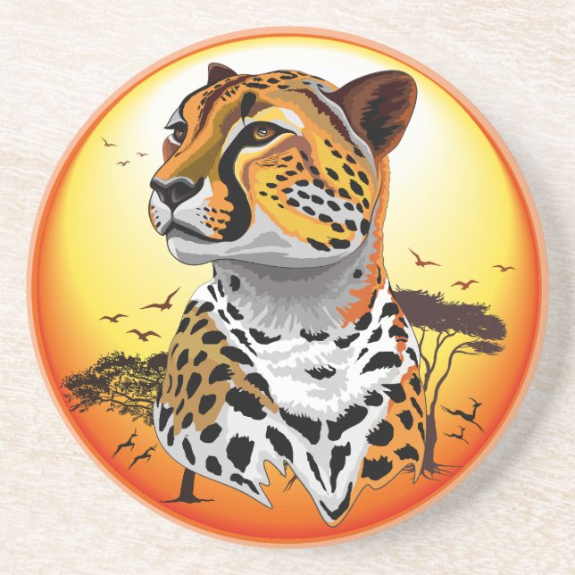 Cheetah African Feline Wild Animal Coaster (Front)