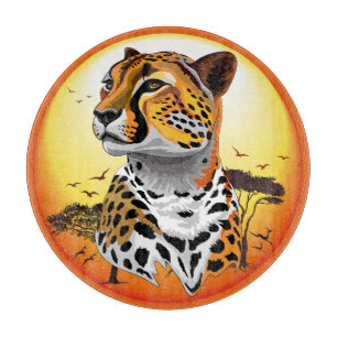 Cheetah African Feline Wild Animal Cutting Board