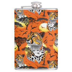 Cheetah African Feline Wild Animal Hip Flask