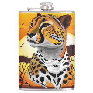 Cheetah African Feline Wild Animal Hip Flask