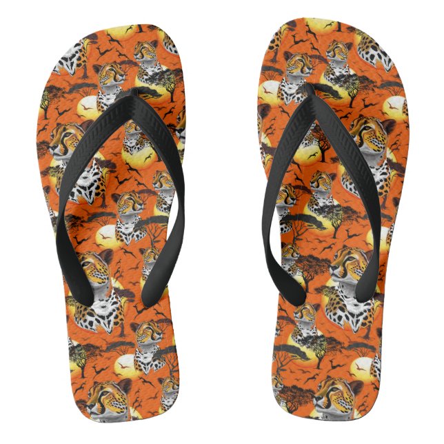 Cheetah African Feline Wild Animal Jandals (Footbed)