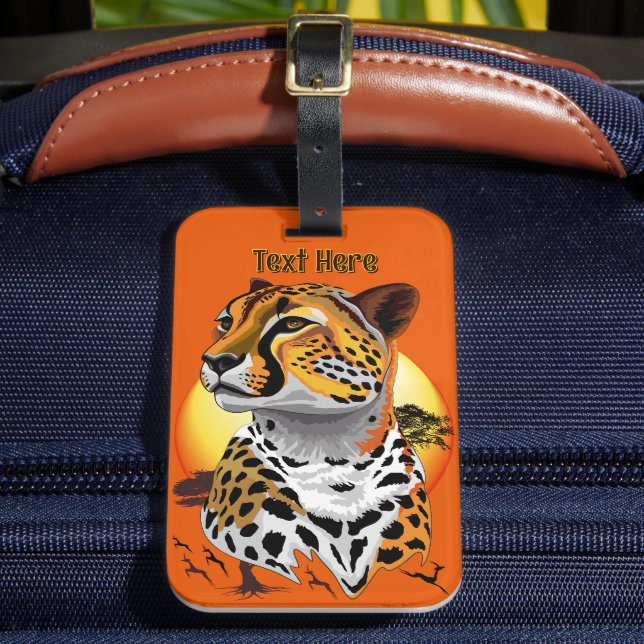 Cheetah African Feline Wild Animal Luggage Tag (Front Insitu 2)