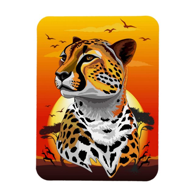 Cheetah African Feline Wild Animal Magnet (Vertical)
