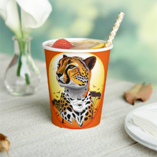 Cheetah African Feline Wild Animal Paper Cups