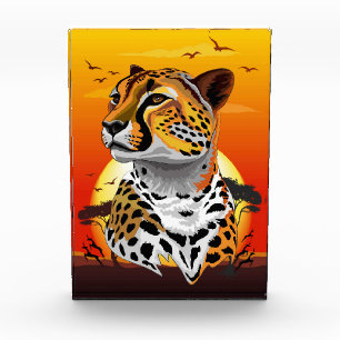 Cheetah African Feline Wild Animal Photo Block