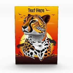 Cheetah African Feline Wild Animal Photo Block