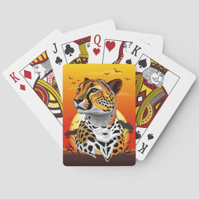 Cheetah African Feline Wild Animal Playing Cards (Back)