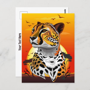 Cheetah African Feline Wild Animal Postcard