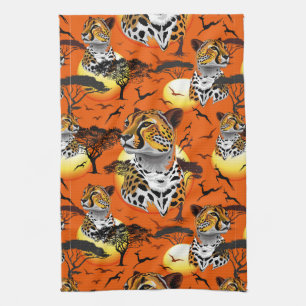 Cheetah African Feline Wild Animal Tea Towel