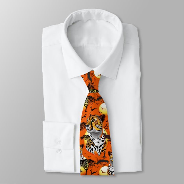 Cheetah African Feline Wild Animal Tie (Tied)