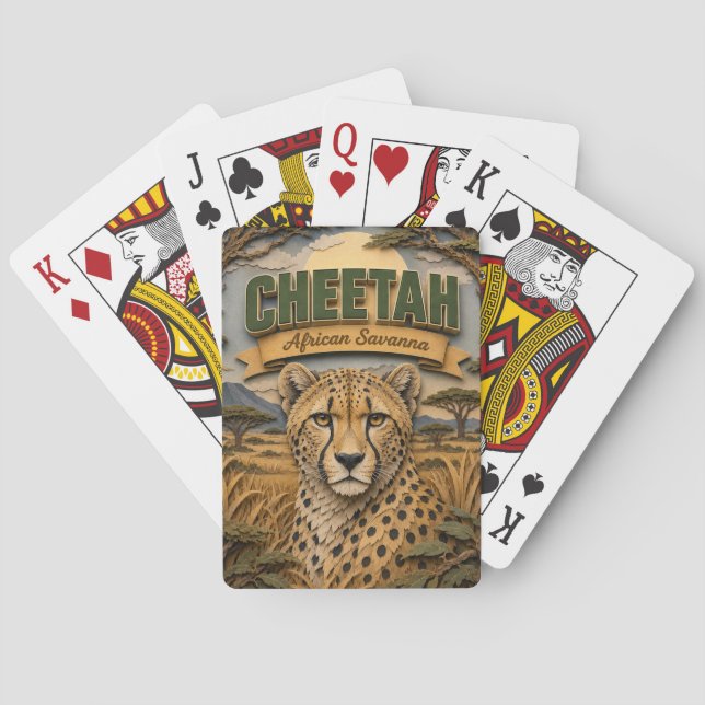 Cheetah African Savanna POPCUT Playing Cards (Back)