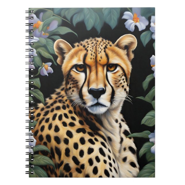 Cheetah and flowers notebook (Front)