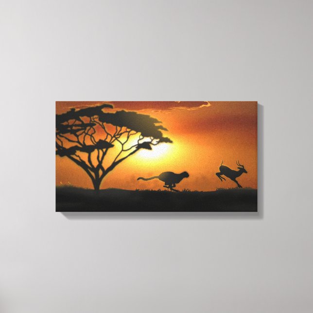 Cheetah and Gazelle Canvas Print (Front)