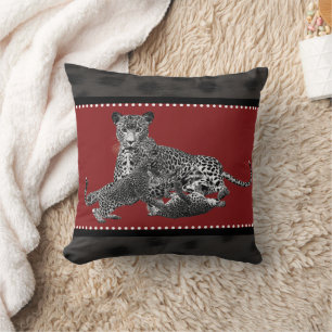 Cheetah and Her Cubs Cushion