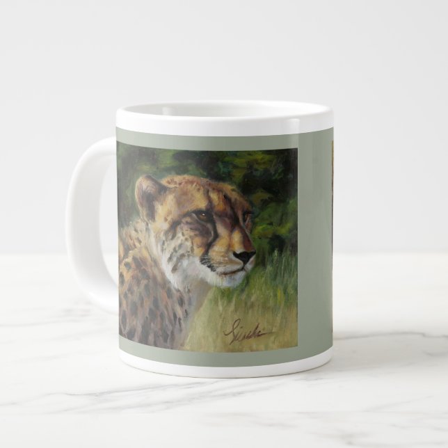 Cheetah and Lion 20oz jumbo mug (Front Left)