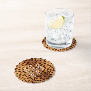 Cheetah Animal Fur Paper Coaster