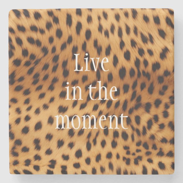 Cheetah Animal Fur Stone Coaster (Front)