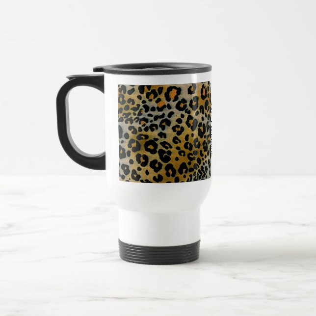 Cheetah Animal Pattern Print Travel Mug (Left)
